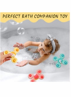 SYOSI Baby Cup Spinner Toy with Suction Cup 3 Pack Baby Bath Toys Spinner Toys Cartoon Spinning Suction Toys Lovely Gift for Baby and Children  - Image 5