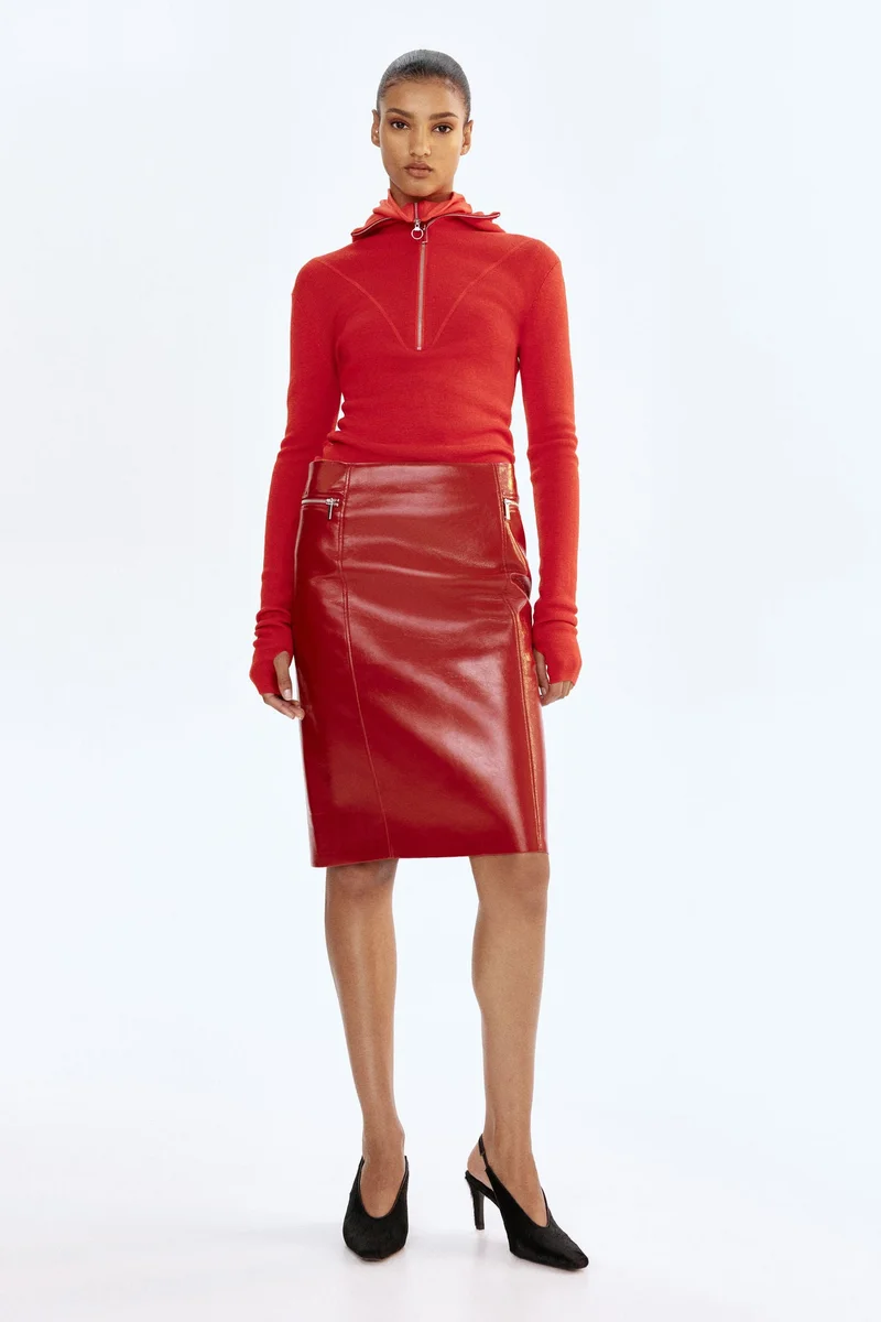 H&M Coated pencil skirt