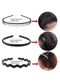 obmwang 10 Pack Metal Men Headband Unisex Spring Wavy Hair Hoop Men Women Sport Fashion Hair Bands Nonslip Headwear Hair Accessories For Women Men  - Image 5