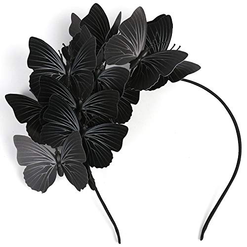 Coucoland Butterfly Fascinator Hat Monarch Butterfly Headband Crown Tea Party Halloween Costume Headpiece - Image 1
