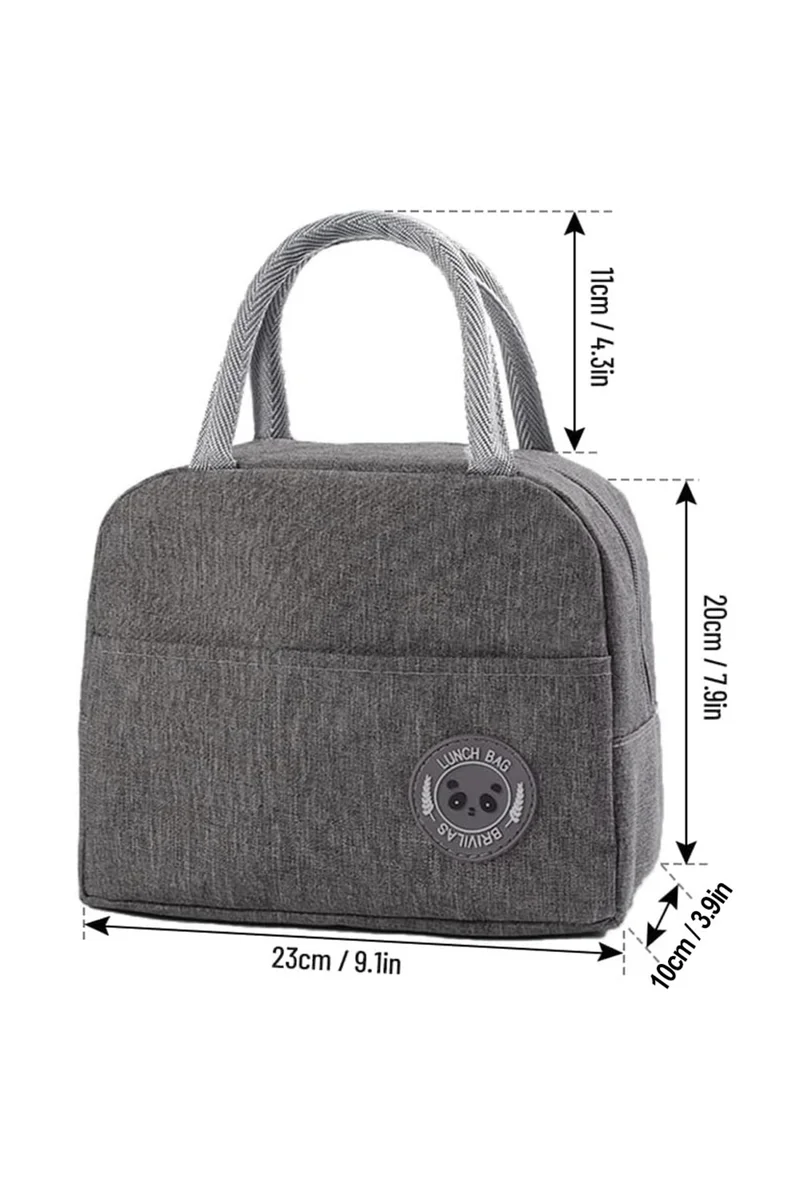 STAR BABiES Star Babies Insulated Mini Lunch Bag with 5 Compartment Lunch Box and Fork-Spoon Set- Gray