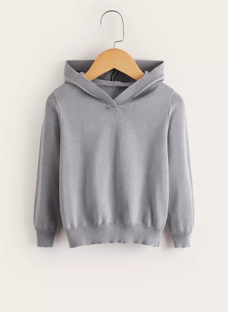 Toddler Boys Solid Hooded Sweater - Image 1