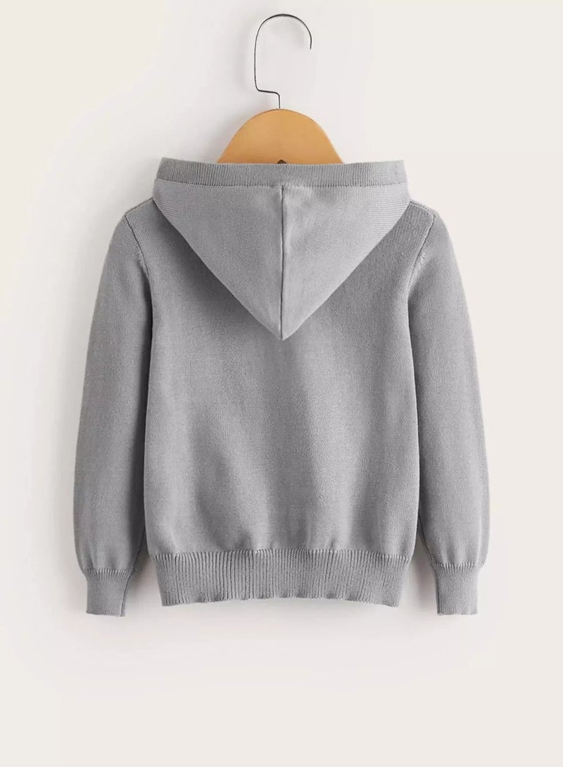 Toddler Boys Solid Hooded Sweater - Image 2