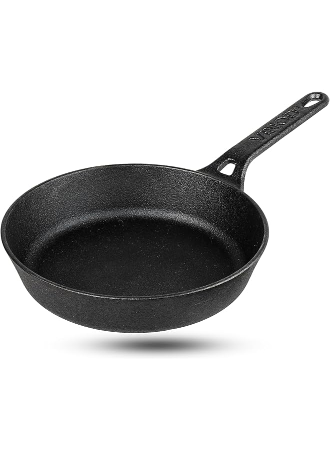 VINOD Legacy Pre Seasoned Cast Iron Fry Pan, 24 Cm, Induction Friendly, Black - Image 1