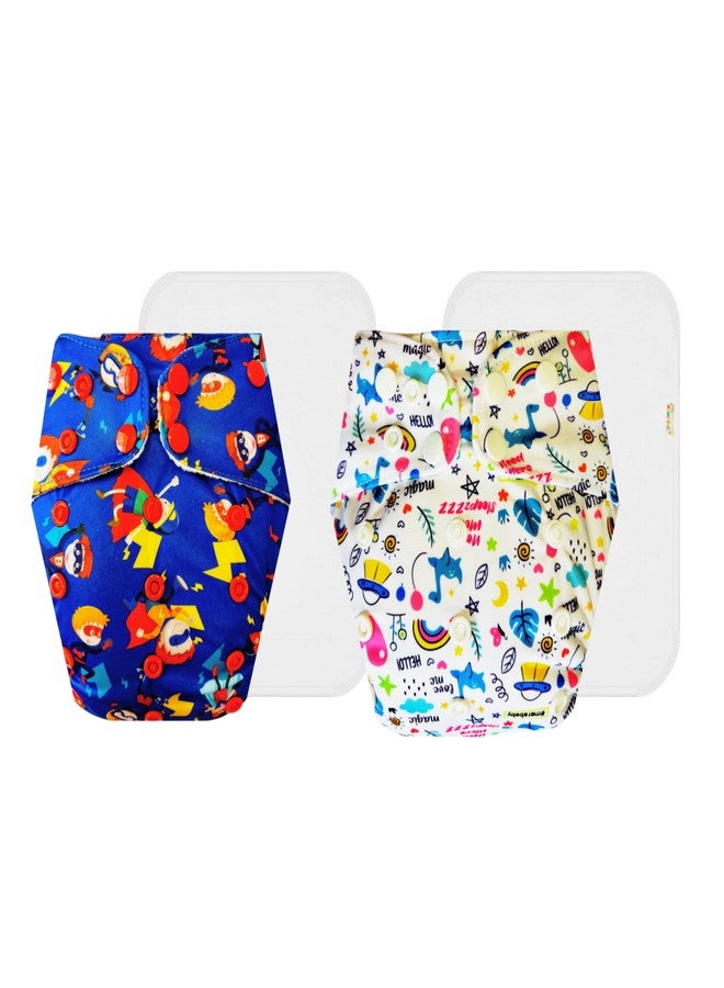 Dumbledo Premium Cloth Diaper with Cotton Insert (Pack of 2) | Dry Feel and Comfortable | Leakproof | Adjustable Snaps | Perfect for Indian Summers | 3 Months - 3 Years | Unisex Baby - Image 1