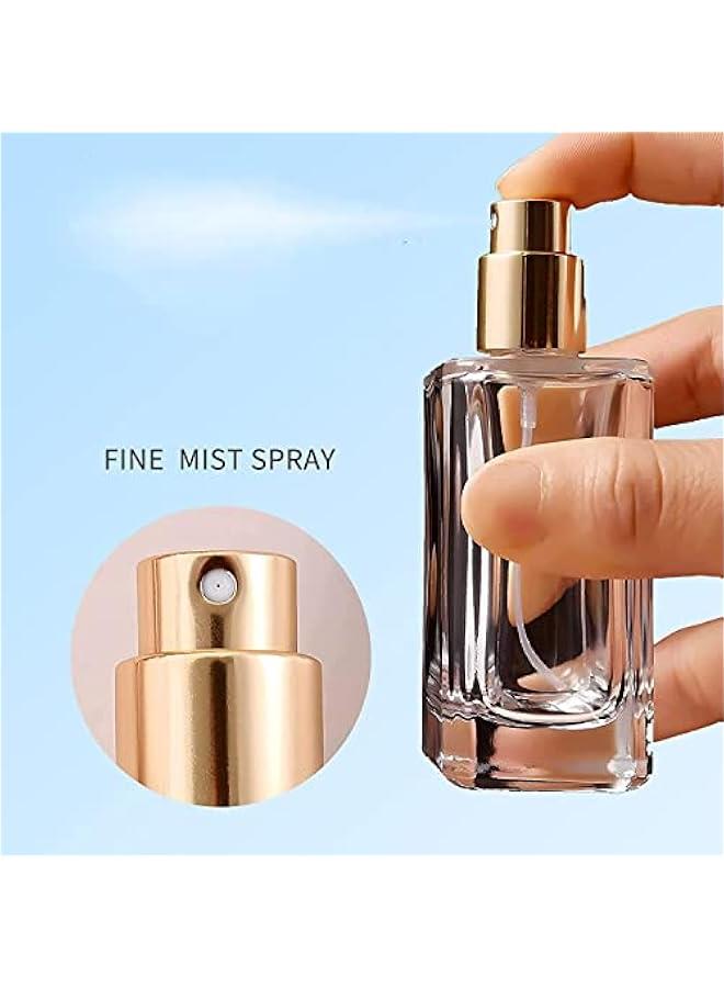 BWSJ Refillable Empty Gl Spray Bottles for Perfume and Essential Oils 50ml169 Oz Square Frosted Atomizer Fine Mist Spray for Makeup Tr Lotion Transparent 2 - Image 2