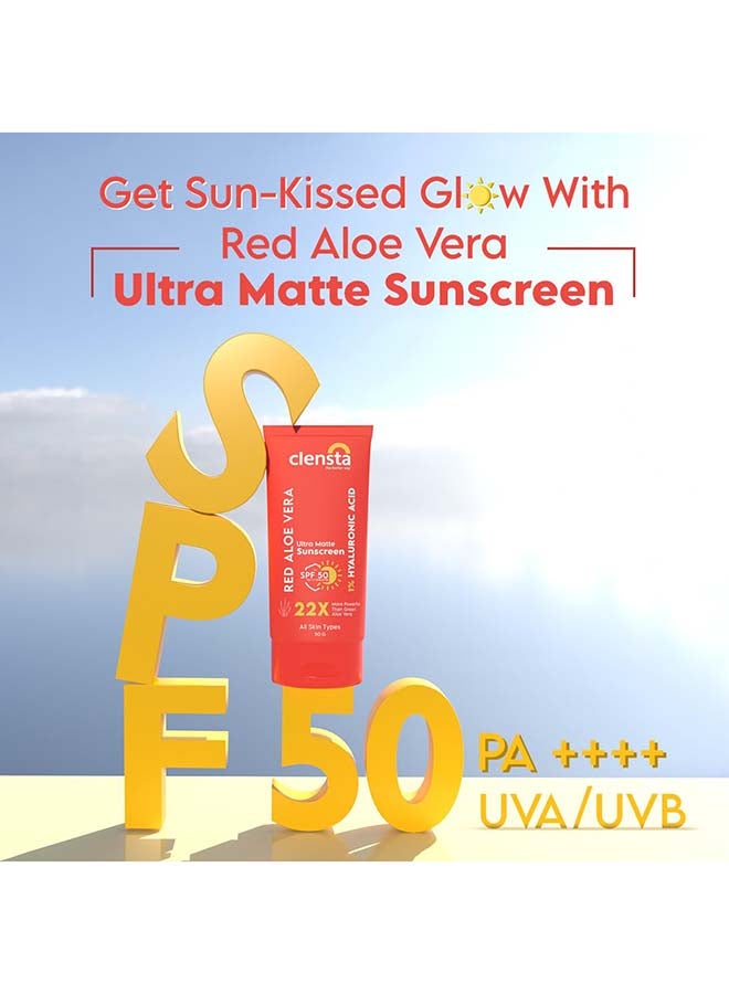 Clensta Red Aloe Vera Daily Matte Sunscreen SPF50  - Image 5