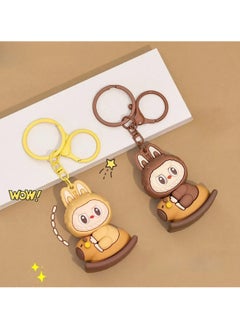 Generic New Labubu Rocking Horse Keychain - Cute 3D Figurine, Creative Bag Charm for Students, Trendy Star-Inspired Design  - Image 2