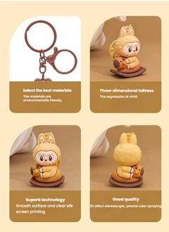 Generic New Labubu Rocking Horse Keychain - Cute 3D Figurine, Creative Bag Charm for Students, Trendy Star-Inspired Design  - Image 4