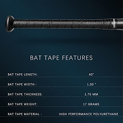CHAMPKEY PRO 40" Bat Grip Tapes 2 Pack | All-Weather Performance Bat Tapes | Precut and Full Adhesive Back Baseball Grip Tapes - Image 5