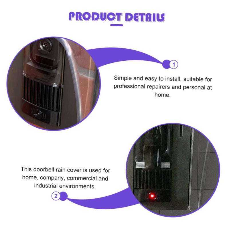 Universal Waterproof Doorbell Cover Rain Shield Splash Proof Plastic Accessory - Image 3