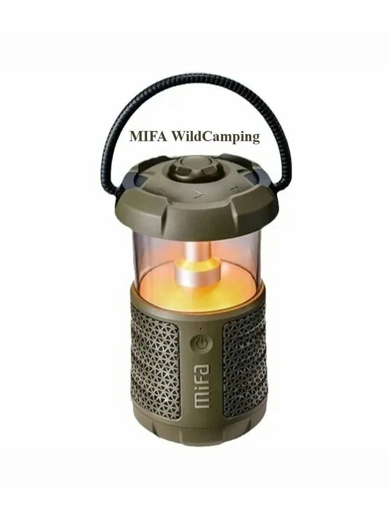 Mifa WildCamping Outdoor Mini Bluetooth Speaker with 360 RGB Light, 38H Playtime, 360-Degree Lantern, Green - Image 1