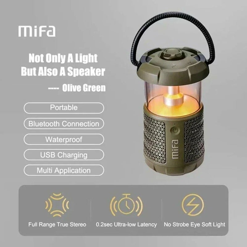 Mifa WildCamping Outdoor Mini Bluetooth Speaker with 360 RGB Light, 38H Playtime, 360-Degree Lantern, Green - Image 2