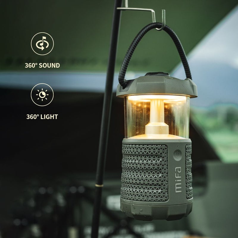 Mifa WildCamping Outdoor Mini Bluetooth Speaker with 360 RGB Light, 38H Playtime, 360-Degree Lantern, Green - Image 4