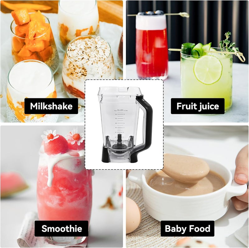 SettleDown Replacement Pitcher 72 oz XL Compatible with Ninja Blender (New Model) BL610,72oz Pitcher Blender Parts for Ninja BL710WM BL710WMC CO610B CO650B CT610,NEW Model Top Lid with Rim/Handle Extension ONLY - Image 5