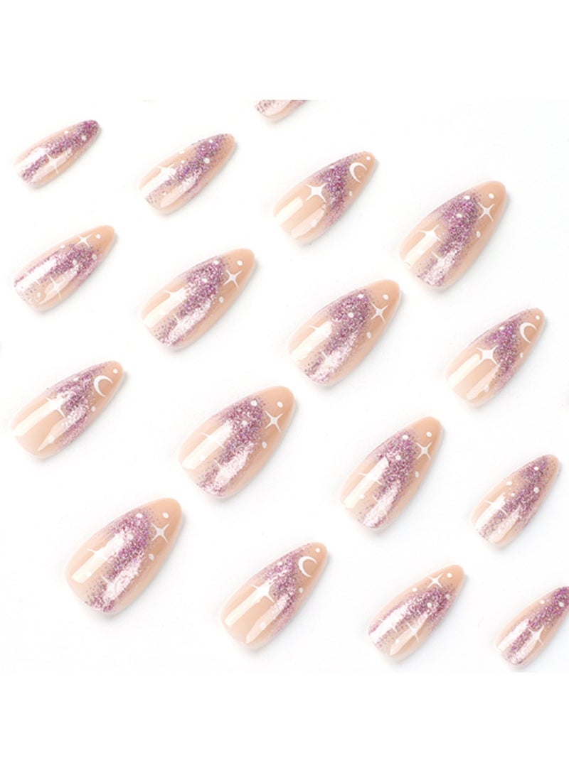 أورافلي مجموعة أظافر قابلة للارتداء مكونة من 24 قطعة، أظافر صناعية، أظافر أوروبية وأمريكية، متعددة الاستخدامات، قابلة للفصل، لا تؤذي الأظافر، الأظافر النهائية مناسبة للفتيات - Image 2