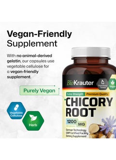 BIO KRAUTER BIO KRAUTER Chicory Fiber Supplement - 1200 mg Strength - 250 Count - Chicory Root Powder - Inulin Capsules for Digestive Support - Vegan  - Image 5