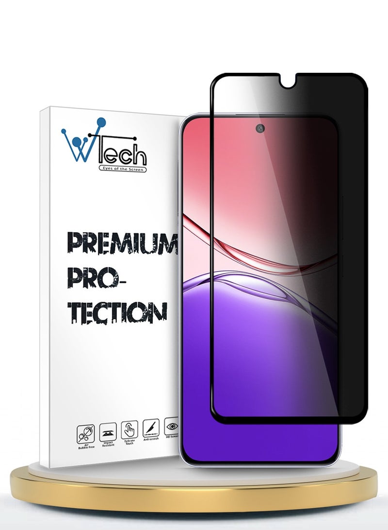 Wtech Oppo A5 Pro 5G 2025 Premium E2E Series Privacy Full Glue Full Cover Tempered Glass Screen Protector (MSGECP) - Clear/Black - Image 1