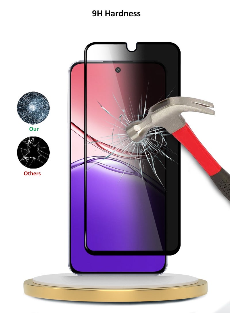 Wtech Oppo A5 Pro 5G 2025 Premium E2E Series Privacy Full Glue Full Cover Tempered Glass Screen Protector (MSGECP) - Clear/Black - Image 3
