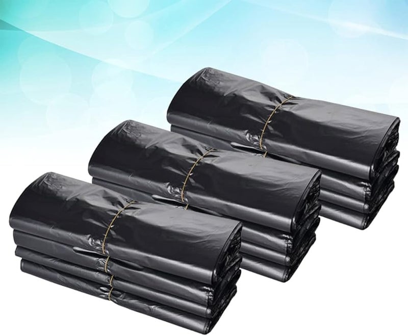 STOBOK 100 Pack Thickened Black Plastic Garbage Bags with Handle for Kitchen Office Living Room - Image 3