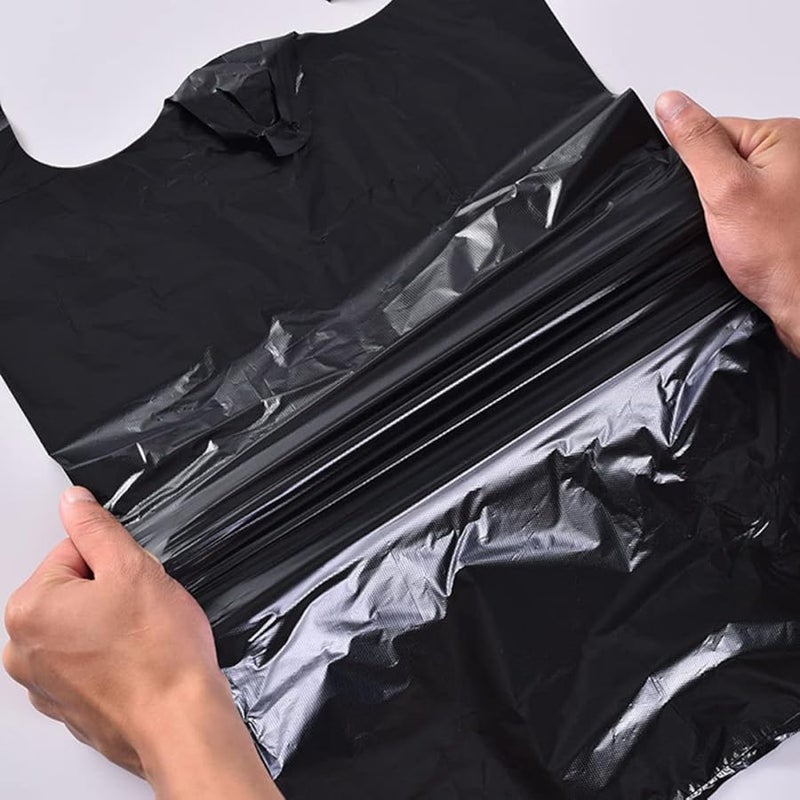 STOBOK 100 Pack Thickened Black Plastic Garbage Bags with Handle for Kitchen Office Living Room - Image 5