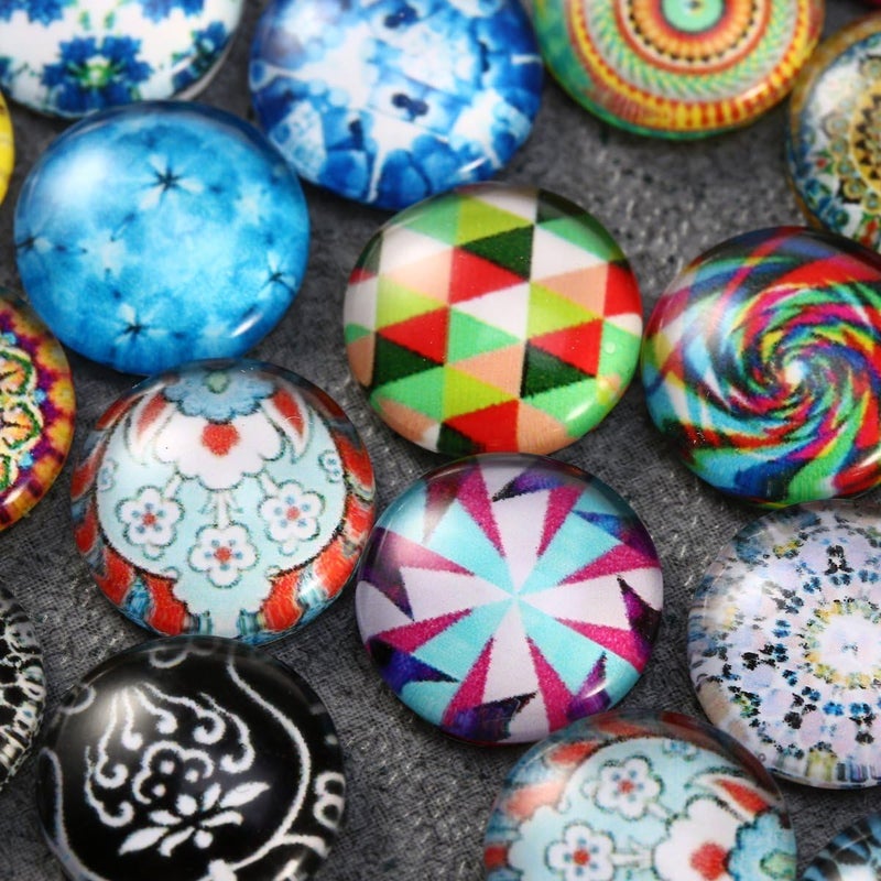 klarako 200pcs Mosaic Tiles 12mm Mixed Round Glass Wall Tile for Crafts Glass Mosaic Supplies for Jewelry Making - Image 2