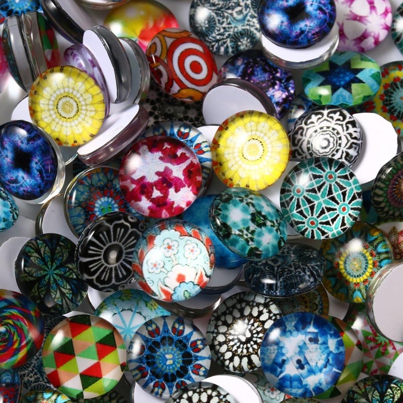 klarako 200pcs Mosaic Tiles 12mm Mixed Round Glass Wall Tile for Crafts Glass Mosaic Supplies for Jewelry Making - Image 5