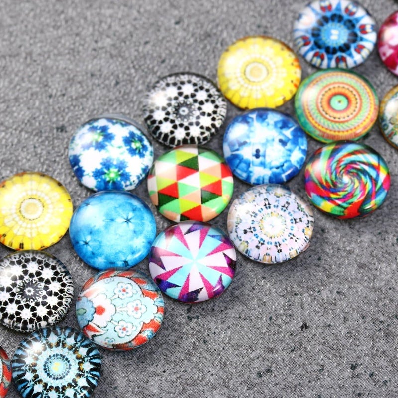 klarako 200pcs Mosaic Tiles 12mm Mixed Round Glass Wall Tile for Crafts Glass Mosaic Supplies for Jewelry Making - Image 3