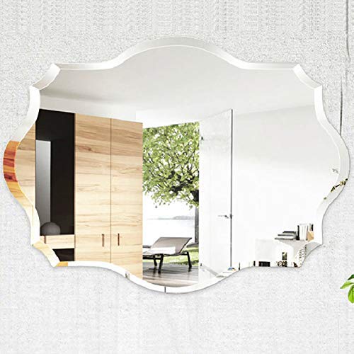 TINITALO Frameless Decorative Mirror Glass for Wall Mirror for Bathrooms Mirror in Home Mirror Decor Mirror Size 18 X 24 Inch QG 57 Cloud Unframed Silver