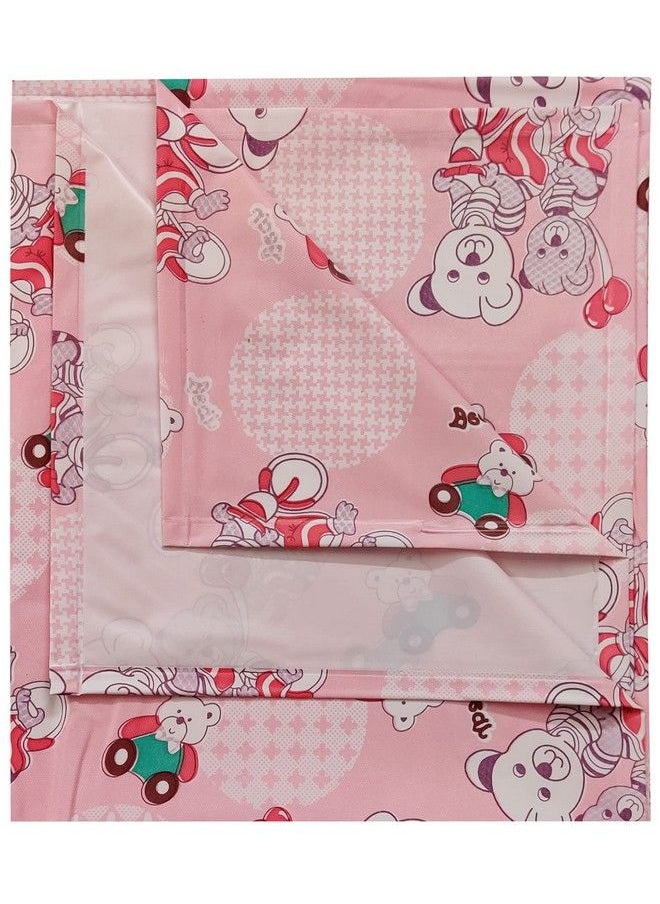 Ecosoft - Baby Plastic Sheet Pvc Sheet For Kids Rubber Sheet For Babies Bed Wetting Protector (135 Cm X 185 Cm) (Pink Bear) - Image 1