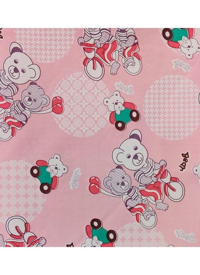 Ecosoft - Baby Plastic Sheet Pvc Sheet For Kids Rubber Sheet For Babies Bed Wetting Protector (135 Cm X 185 Cm) (Pink Bear) - Image 1