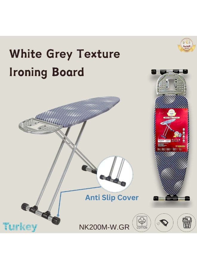 Al-Nokhba Heavy-Duty Ironing Board – Large - Height Adjustable with Secure Iron Rest & Stopper - Foldable Design for Easy Storage - Durable Non-Slip Metal Legs - Image 4