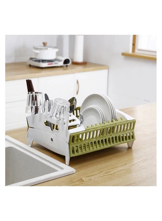 Folding Plastic Dish Rack - Multicolor - Image 1