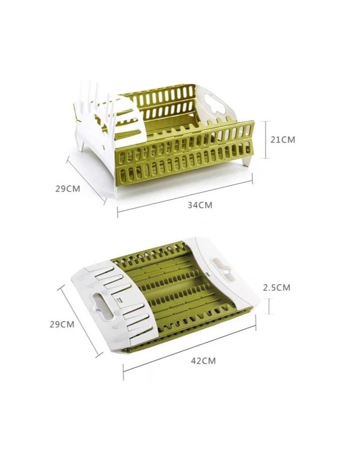 Folding Plastic Dish Rack - Multicolor - Image 2