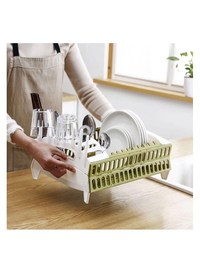 Folding Plastic Dish Rack - Multicolor - Image 4