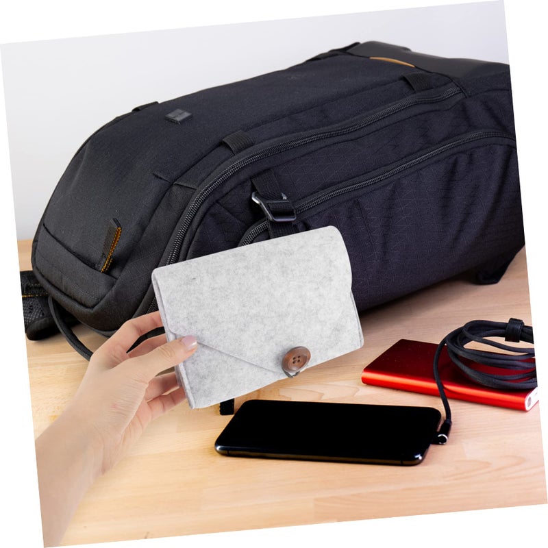 2 Pcs Grey Storage Organizer Pouch For Cables Chargers And Accessories 16X11CM Travel Everyday Use - Image 5