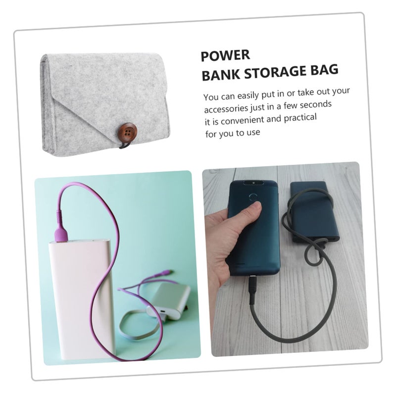2 Pcs Grey Storage Organizer Pouch For Cables Chargers And Accessories 16X11CM Travel Everyday Use - Image 3