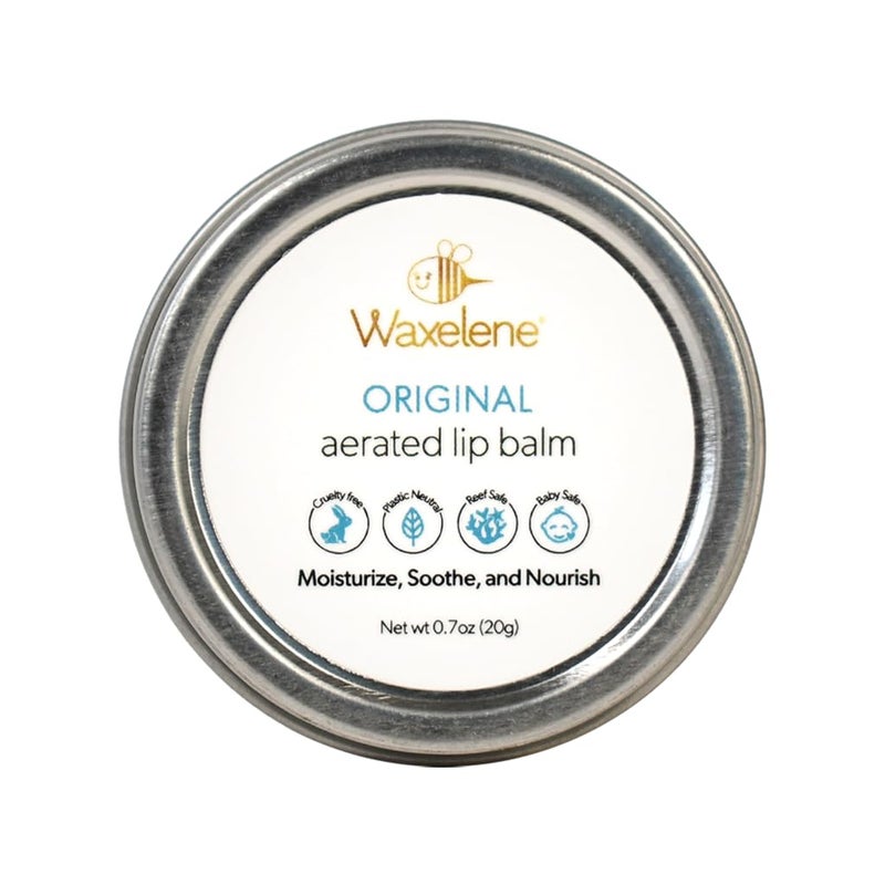 Waxelene Original Aerated Lip Balm Tin Best Lip Balm Ever Organic Calming Multipurpose Ointment Baby Eczema Dry Sensitive Skin Body Face Moisturizer