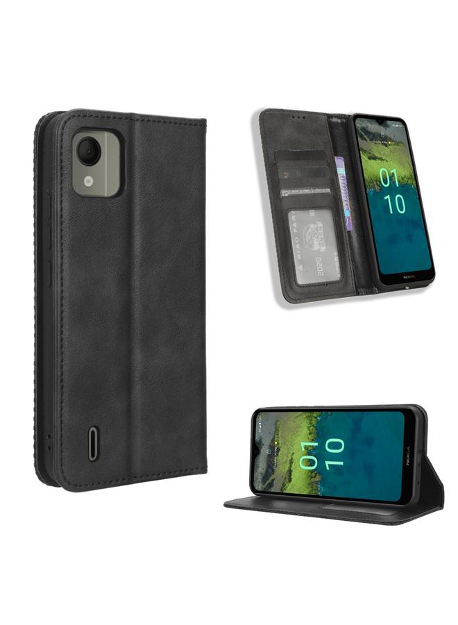 اس-توب جراب لهاتف Nokia C110 4G بمشبك مغناطيسي من الجلد بتصميم كلاسيكي - Image 1