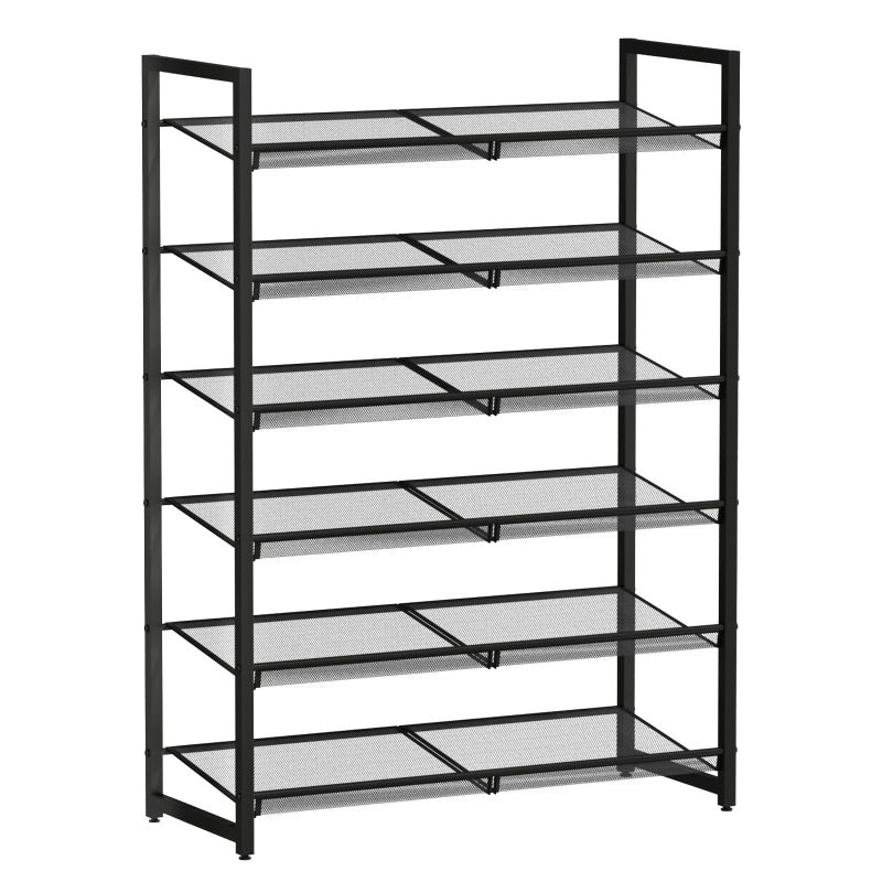MILEFA Shoe Rack, 6-Tier Metal Shoe Organizer, Tall Shoe Rack for Closet,entryway,Garage, with Adjustable Flat or Angled Shelves, Holds 18-24 Pairs,Shoes That can accommodate The Whole Family. - Image 1