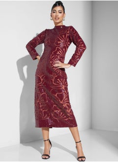 Threadz by Ajooni Shimmer Floral Print Dress  - Image 4