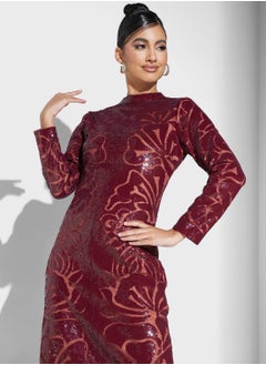 Threadz by Ajooni Shimmer Floral Print Dress  - Image 3
