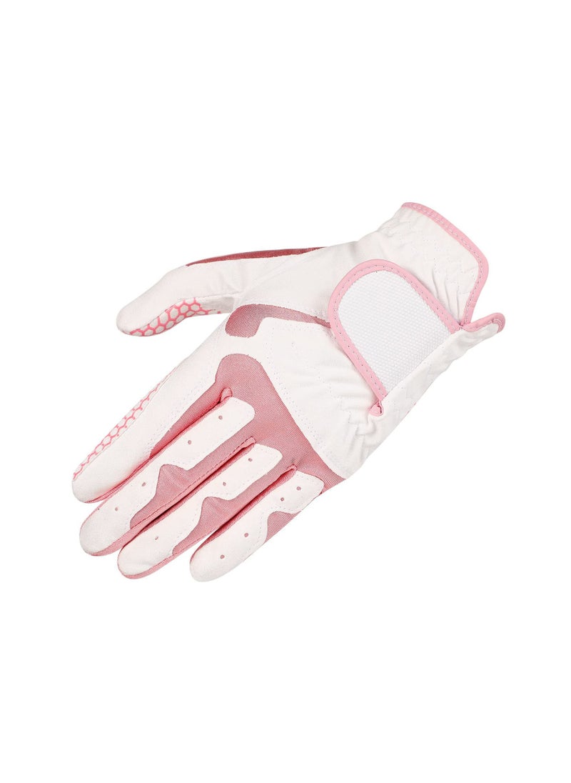 SYOSI - Golf Gloves for Women's Hands, Pair of Synthetic PU Soft Silicone Non-Slip Ventilated Comfort Pink Fit Fashion, High Quality and Genuine Leather, Student, Golf Gloves, Tech Made, Pink Soft - Image 1