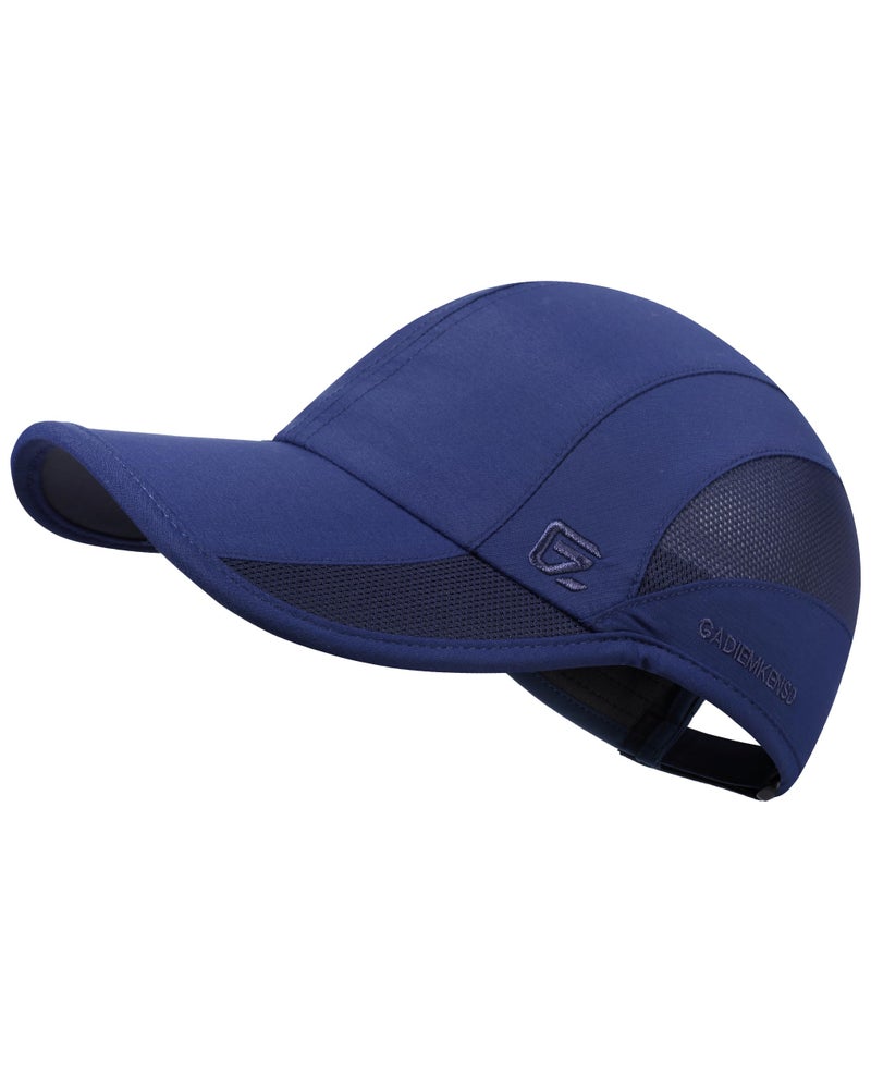 GADIEMKENSD Cooling Running Hat Quick Dry Summer Baseball Cap UPF50+ Sports Sun Caps Breathable Mesh Trucker Dad Hats Unstructured for Golf Tennis Hiking Gym Camp American Blue S/M 6 7/8-7 1/4 - Image 1