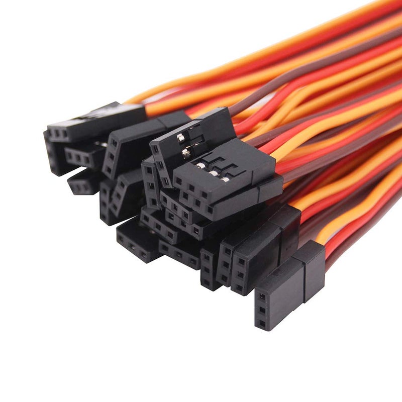 OliYin 20pcs 22awg 60 Cores Male to Female 5.90inch Lead Plug Servo Extension Wire Cable Line for RC Model Aircraft Stranded Futaba JR - Image 4