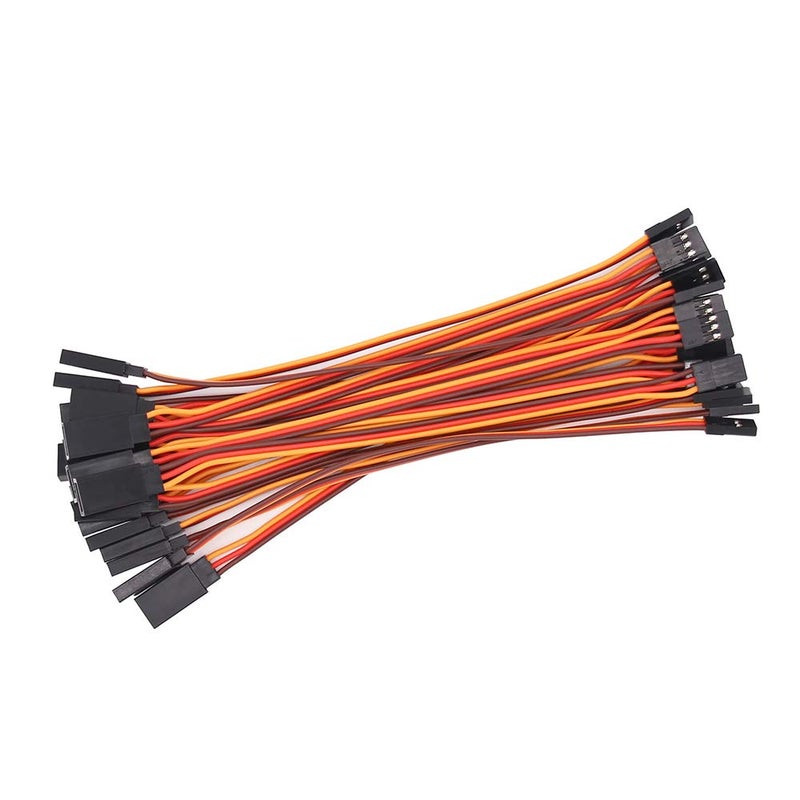 OliYin 20pcs 22awg 60 Cores Male to Female 5.90inch Lead Plug Servo Extension Wire Cable Line for RC Model Aircraft Stranded Futaba JR - Image 1