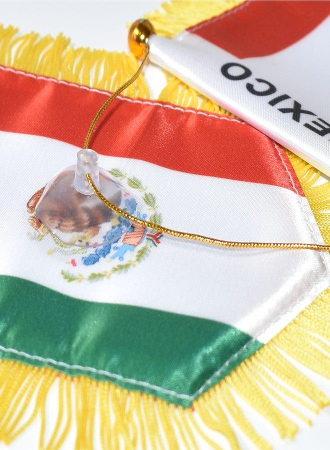Ckexin Mexico Hanging Flag with Suction Cup Double Sided Mini 4x6 Inch Mexican Banner Decorations for Car Home Wall Door Window - Image 3