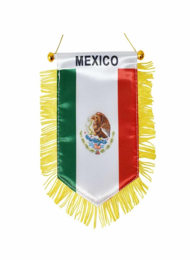 Ckexin Mexico Hanging Flag with Suction Cup Double Sided Mini 4x6 Inch Mexican Banner Decorations for Car Home Wall Door Window - Image 1
