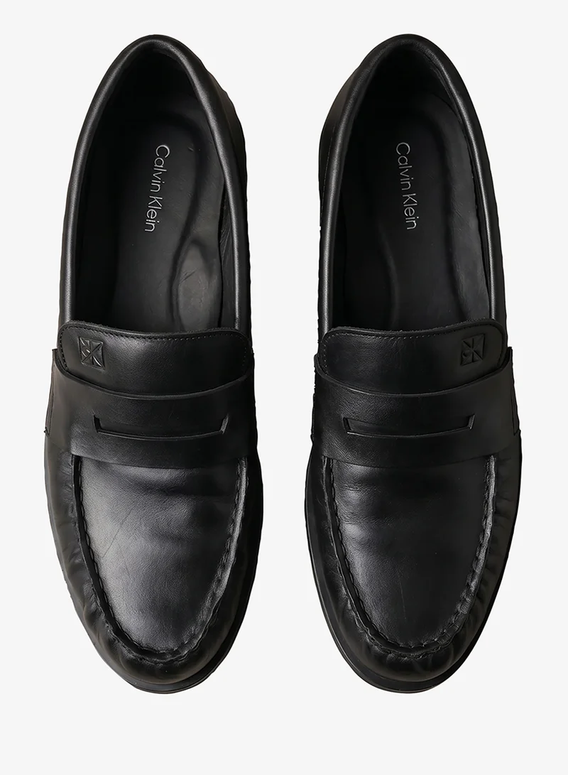 Calvin Klein Triple Black Leather Loafers for Women | Best Price UAE