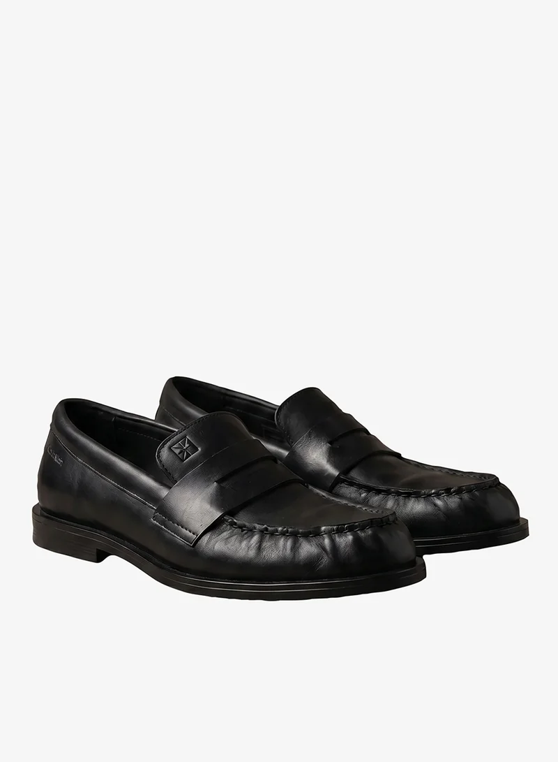 Calvin Klein Triple Black Leather Loafers for Women | Best Price UAE